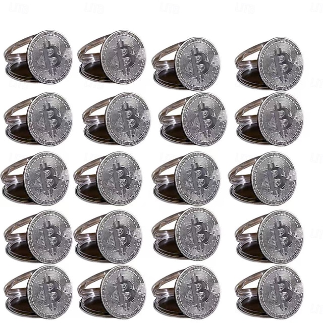  Zestaw 20 monet kolekcjonerskich bitcoin, metalowe kryptotokeny, idealny prezent dla entuzjastów biznesu i rzemiosła, upominek na imprezę i wydarzenie