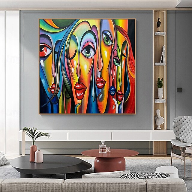 Großes Abstraktes Ölgemälde Auf Leinwand 60x100 Cm Mit Rahmen – Moderne Wandkunst Fürs Wohnzimmer
