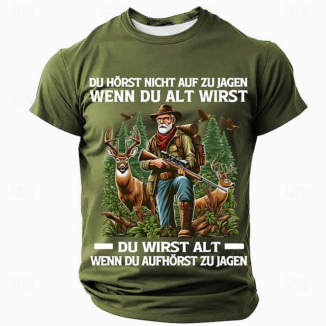  男性用ハンターグラフィックTシャツ - 