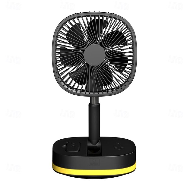  Ventilateur sur pied oscillant portable avec télécommande, rotation télescopique à 4 vitesses, ventilateur pliable sur pied avec veilleuse, ventilateur de bureau rechargeable et silencieux avec