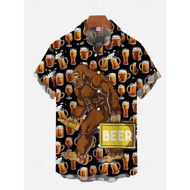  Oktoberfest Pivo Havajské košile Aloha košile Bavorský Mnichov němčina Grafika Pro Pánské Dospělé Karneval Pivo Oktoberfest 3D tisk Dovolená Párty