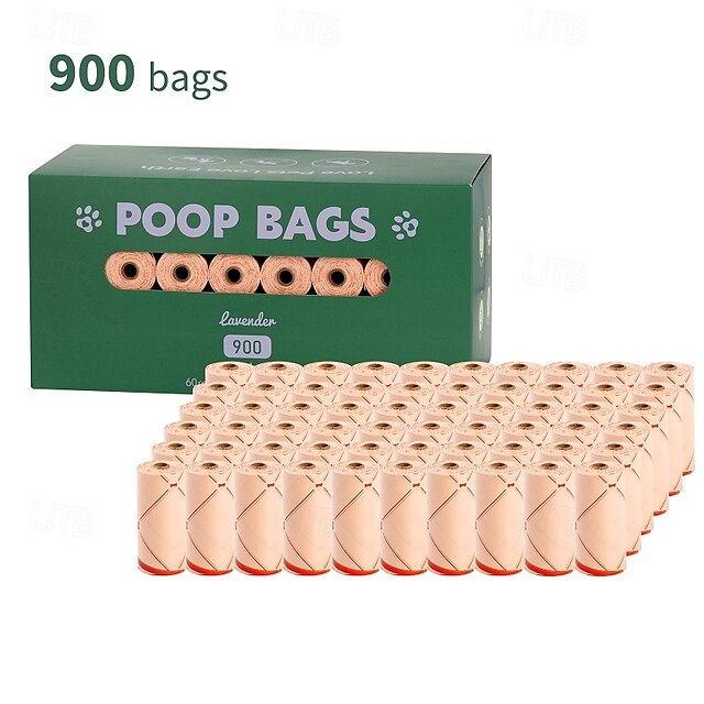  Nuovo sacchetto per escrementi di cane riciclabile ed ecologico, sacchetto di stoccaggio portatile con clip a mani libere, sacchetto per escrementi di animali domestici, 60 rotoli