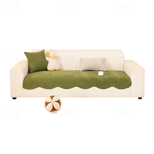  Minimalist Herringbone Chenille Non-Slip Wavy Edge Couch Cover