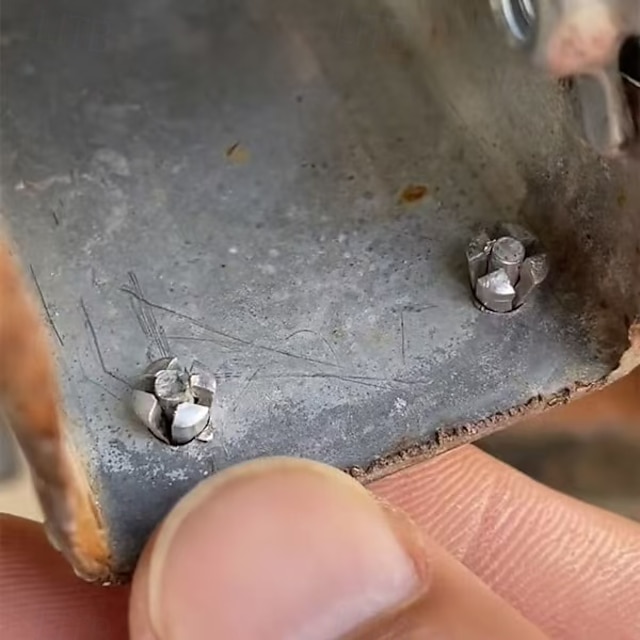 100pcs Drive Rivets, All-Aluminum Hammer-In Rivets Assortment, Flat ...