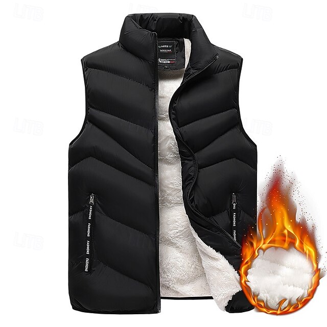  Męskie Kamizelka turystyczna Kamizelka polarowa Kamizelka puchowa Bez rękawów Yelek Na wolnym powietrzu Keep Warm Zima Kieszeń Poliester Czarny Żółty Pomarańczowy Łowiectwo Wędkarstwo Wspinaczka
