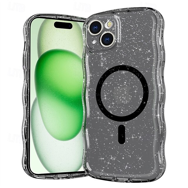  Phone Case For Apple AirTag iPhone 16 iPhone 15 Pro Max Plus Back Cover Magnetic Adsorption Transparent Magnetic Support Wireless Charging TPU