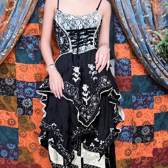 Boho Long Length Dress Fancy Dress Women's Halloween Masquerade Theme Party Festival Adults' Dress Summer3