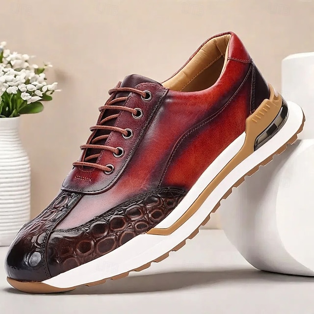 Men's Sneaker Tabac Brown Crocodile and Soft Calfskin main image 1