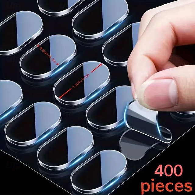  400 stuks dubbelzijdige kleefstrips, residuvrije, waterdichte tape voor woningdecoratie, posters, fotolijsten, kantoorbenodigdheden, sterke en praktische kleefpads