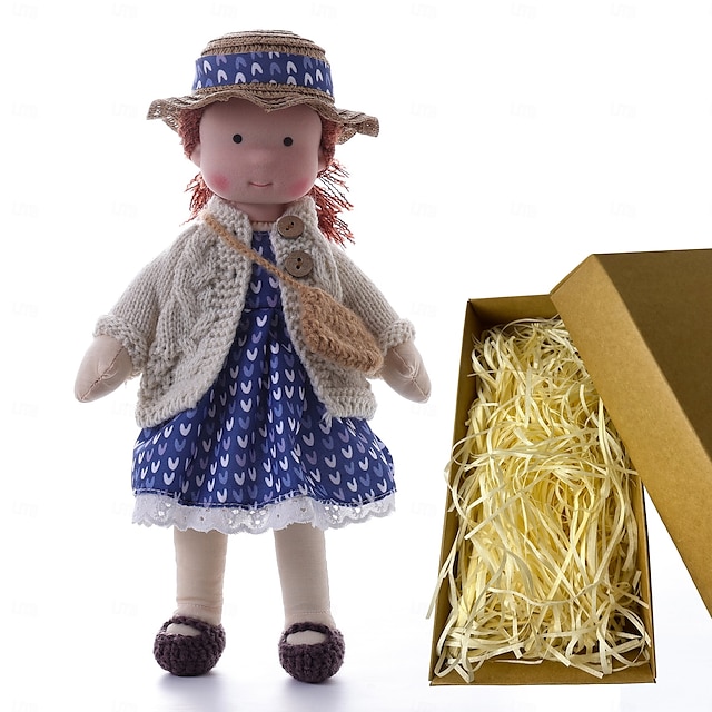  Waldorfpuppe mit Baumwollkörper, Künstlerpuppe, handgefertigte Mini-Anziehpuppe, DIY-Halloween-Geschenkbox, Verpackung, Segen (ausgenommen Kleintierzubehör) für Weihnachtsgeschenke