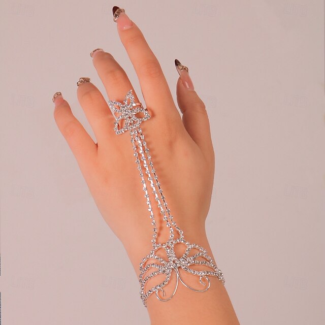 Women's Ring Bracelet / Slave bracelet Classic Butterfly Precious Blessed Fashion Personalized Luxury Rhinestone Bracelet Jewelry Silver For Wedding Street Gift Engagement4