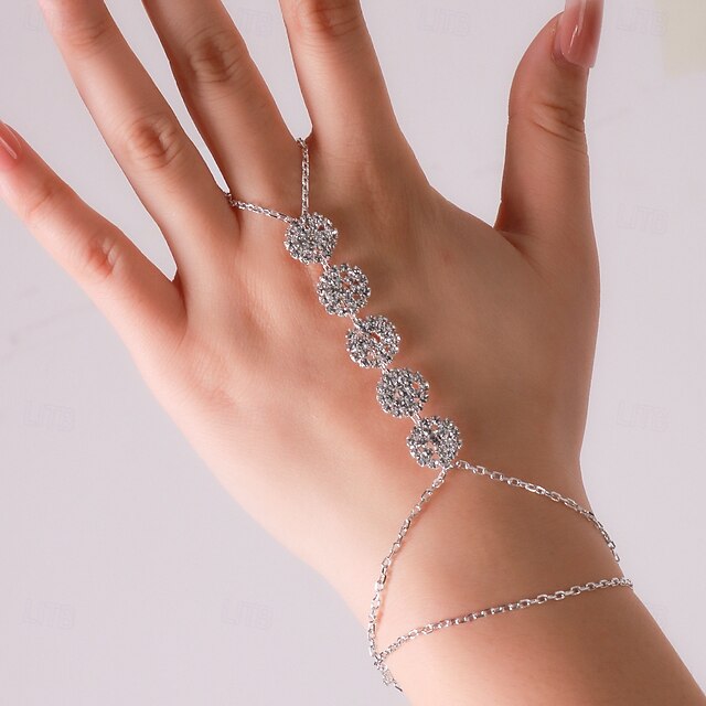 Women's Ring Bracelet / Slave bracelet Retro Ball Precious Vintage Personalized Luxury Rhinestone Bracelet Jewelry Silver / Gold For Gift Daily Engagement4