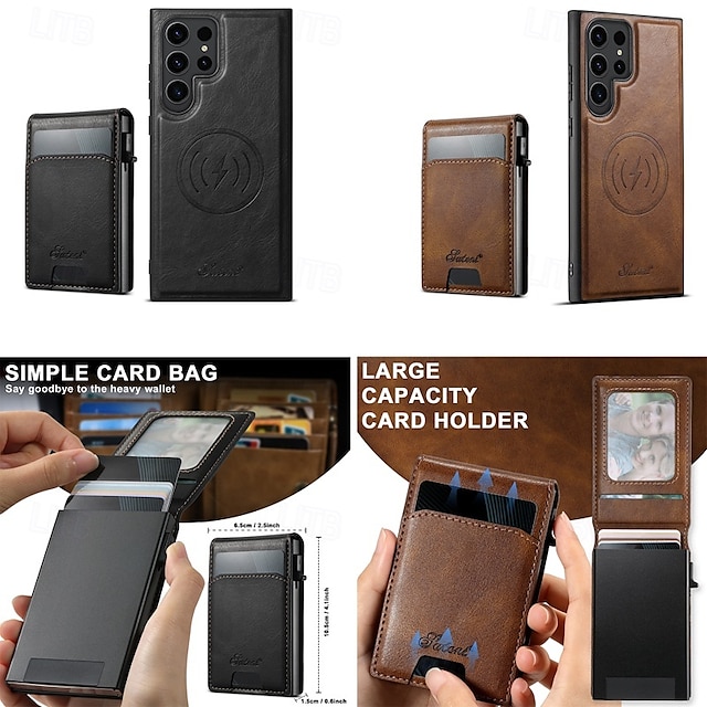  Handy Hülle Handyhüllen Für Samsung Galaxy S25 S25 Plus S25 Ultra S24 Ultra S24 Plus S24 S23 S23 Ultra S23 Plus Rückseite Magnetisch Unterstützt kabelloses Laden Ständer Retro TPU PU-Leder