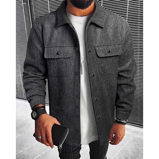 Men's Lightweight Jacket Shirt Jacket Casual Jacket Shacket Vacation ...