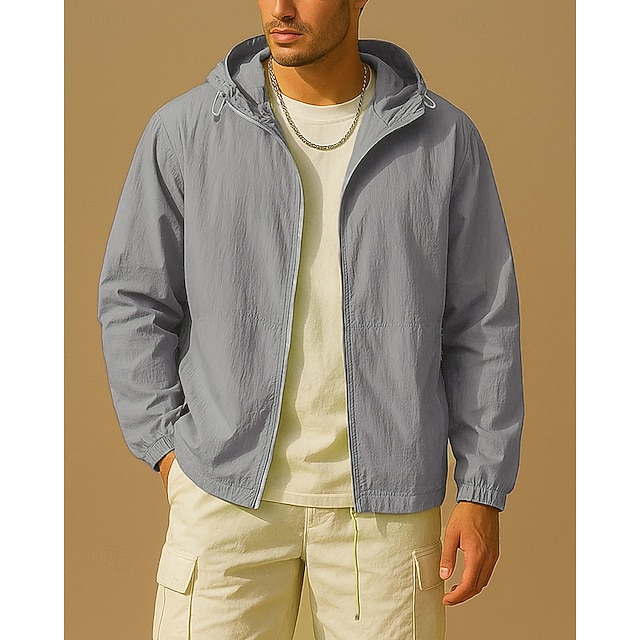  Męskie Větrovka Kurtka Softshell Kurtka turystyczna Na wolnym powietrzu Ochrona przed słońcem Szybkie wysychanie Lekki Oddychający Ubrania turystyczne Ubrania turystyczne Lato Wiosna Kurtka