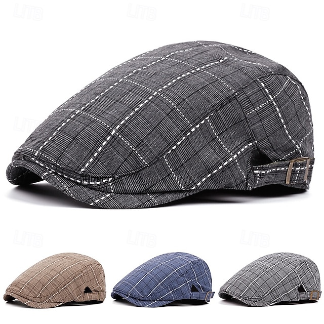  berretto a quadri alla moda da uomo e da donna - ripiegabile, lavabile a mano, autunnale &berretto alla moda primaverile, berretto alla moda autunnale con motivo a quadri, berretto ripiegabile