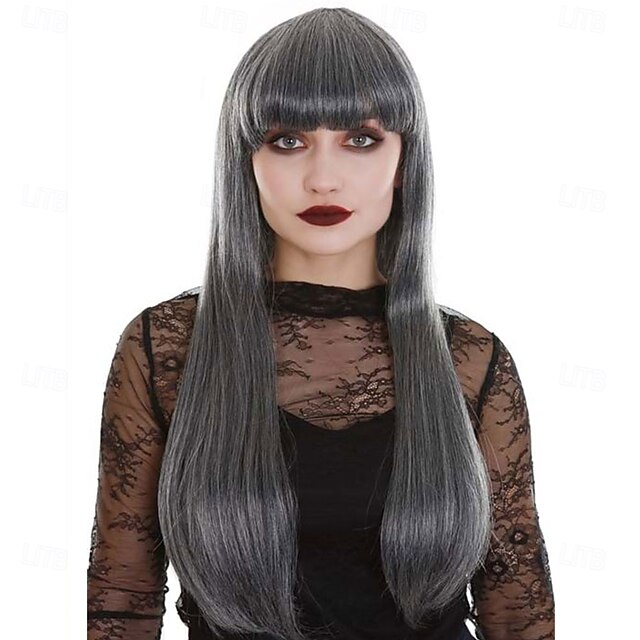 Women's Ghostly Gray Wig  Halloween Cosplay Party Wigs2