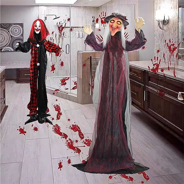 2026年 ハロウィーン音声制御の立つ幽霊ピエロ光る幽霊魔女秘密の部屋