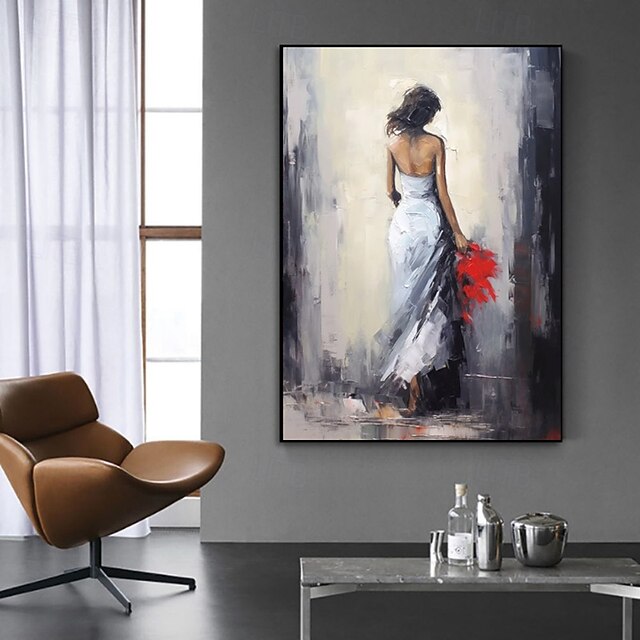 Handmade Oil Painting Canvas Wall Art Decoration Girl's Back View ...