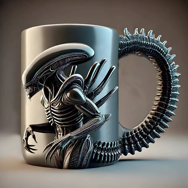 Alien Coffee Mug, Creative Horror Resin Monster Cup, Evil Creature Mug Figurine, Unique Decorative Alien Sculpture for Home or Office Display4