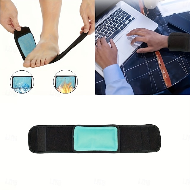  再利用可能な温冷ジェルパック1個！膝、背中、肩、腕、脚はすべて調整可能で柔軟です。