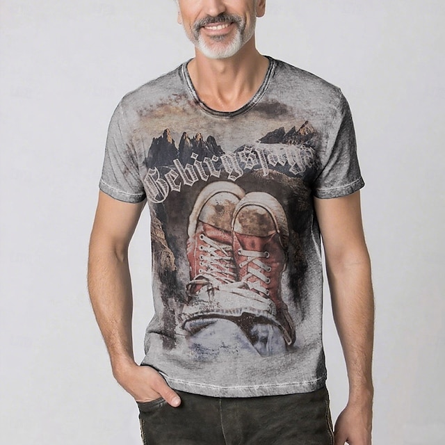  Oktoberfest Veado Japonesa/Curta Combinação de camisetas Lederhosen Bávaro Munique Alemão Arte Gráfica Para Homens Adulto Carnaval Cerveja Oktoberfest Impressão 3D Festa