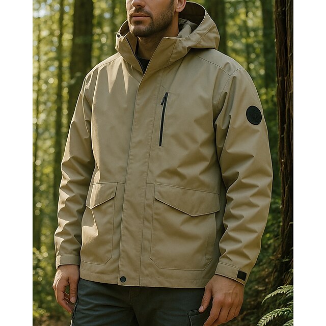  Herren Windjacke Wanderjacke Regenmantel Außen Wasserdicht Winddicht Leicht Wanderoutfits Wanderbekleidung Frühling Herbst Oberteil Camping / Wandern / Höhlenforschung Laufen Schwarz Rosa Grün