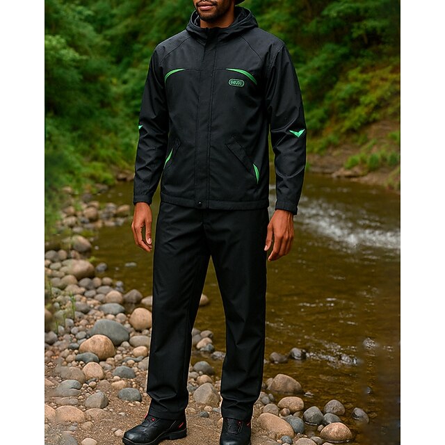 Men's Sport Set Outdoor Waterproof Windproof Hiking Outfits Hiking Clothes Spring Autumn / Fall Top Camping / Hiking / Caving Running Patchwork Black4