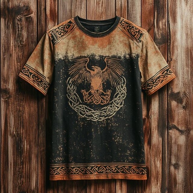 Men's Tee Short Sleeve Shirt Tee Top Short Sleeve Crew Neck Summer Fall Graphic Fashion Designer Retro Vintage Print Vacation Street Going out Black Orange Gray Top Tee for Men4