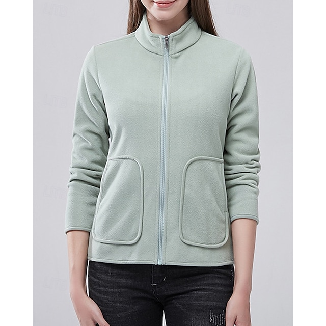  Dames Wandeljack Fleece jas Winter Buitenshuis Thermisch Warm Kleding Bovenlichaam Zwart Wit Roze Groen