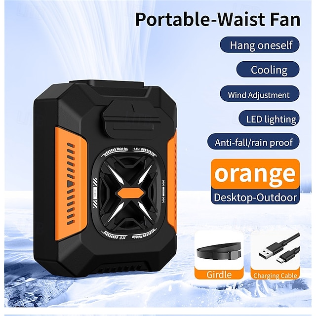 Ventilateur de taille suspendu pour camping en plein air, spécial, haute puissance éolienne, portable, mobile, USB, batterie externe, clip