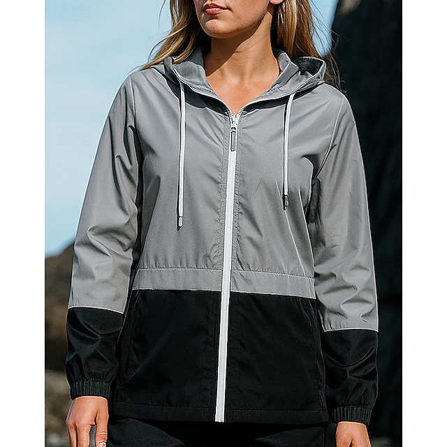  Damen Wanderjacke Regenmantel Außen Wasserdicht Winddicht Wanderoutfits Wanderbekleidung Frühling Herbst Oberteil Camping / Wandern / Höhlenforschung Laufen Patchwork Rosa Blau Dunkelblau