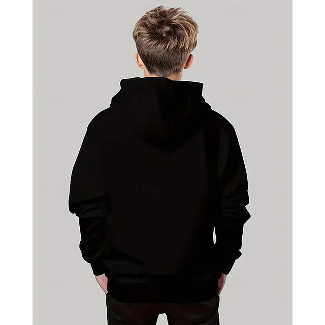 Boys' Casual Hoodie with TUNG TUNG TUNG SAUR Funny Abstract Print Long ...
