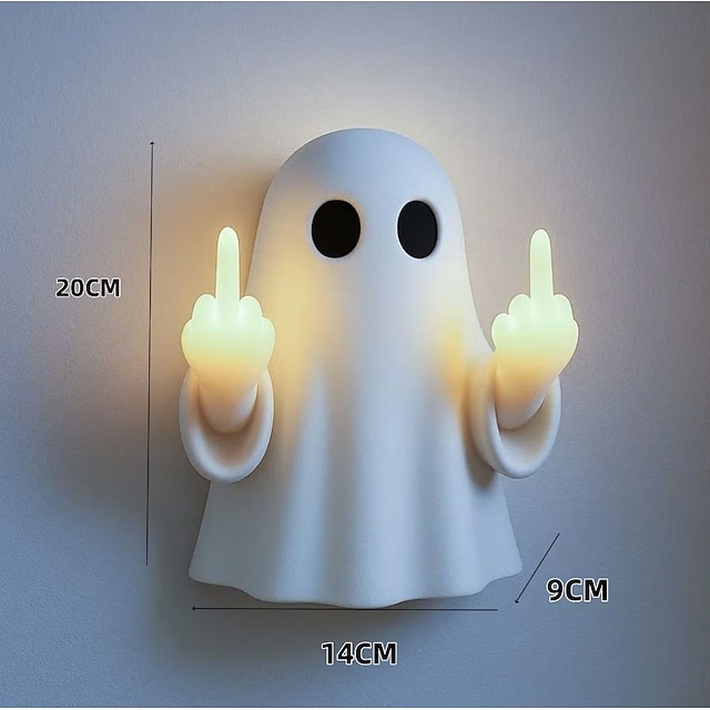  1 pz Halloween fantasma dito medio luce notturna luminosa veranda camera da letto balcone atmosfera decorazione luce pendente