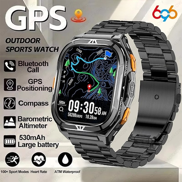  X5 Montre intelligente 1.96 pouce Smartwatch Montre Connectée Bluetooth Rappel d'appel Moniteur d'Activité Moniteur de Fréquence Cardiaque Rappel sédentaire Trouver mon Appareil Compatible avec