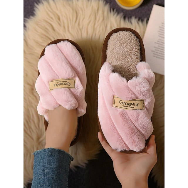  chinelos femininos de pele sintética – calçados ultramacios para conforto no inverno, descanso no quarto e leitura relaxante