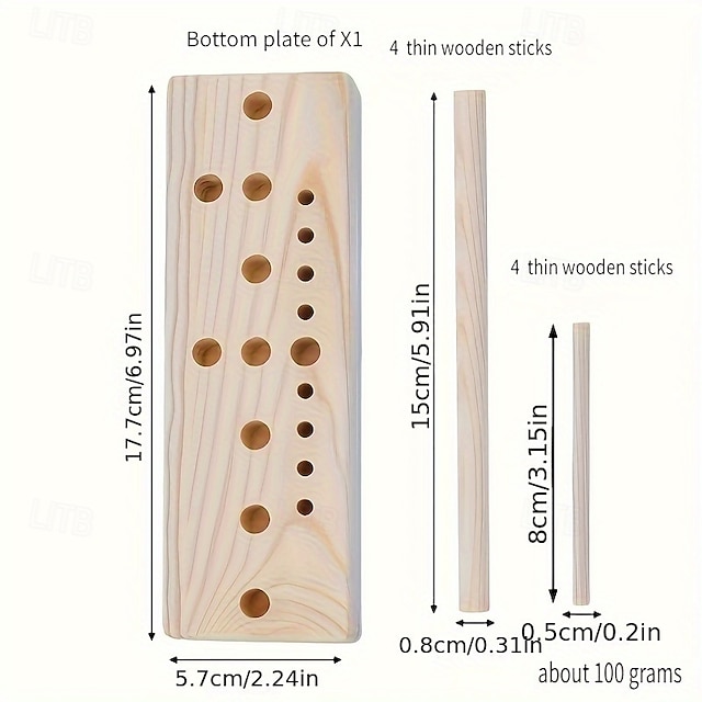  Outil de fabrication d'arcs pour fournitures d'artisanat de ruban - ensemble d'outils de fabrication d'arcs en bois de bûche de 9 - fabricant d'arcs en bois à règle simple pour la création de