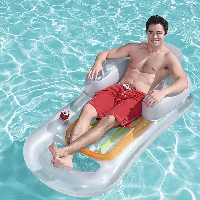  Floating Bed Inflatable Pool Float Summer Outdoor Inflatable Beach Swimming Pool Float Water LoungerPortable Inflatable ReclinerComfortable Floating Bed & Floating Chair Pool Raft for Adult