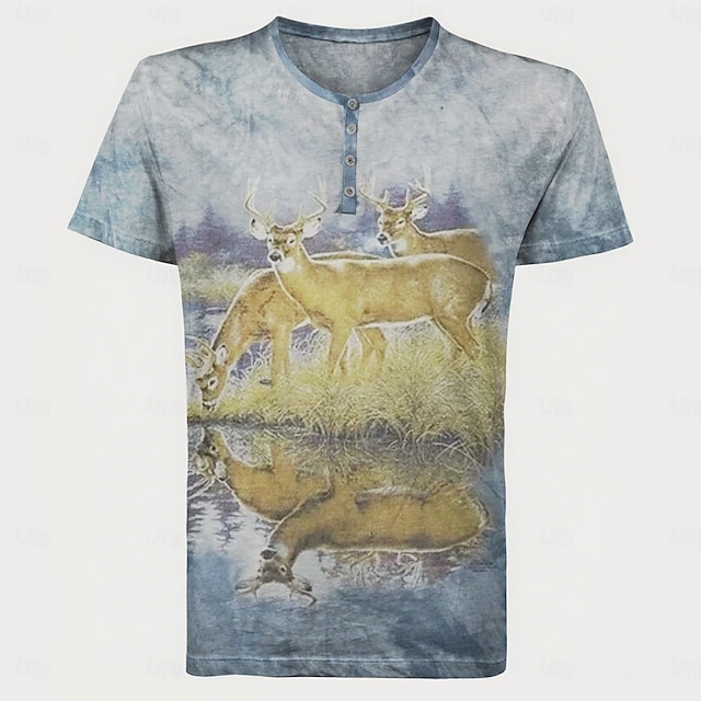  Oktoberfest Veado Combinação de camisetas Lederhosen Camisa Henley Bávaro Munique Alemão Arte Gráfica Para Homens Adulto Carnaval Cerveja Oktoberfest Impressão 3D Festa