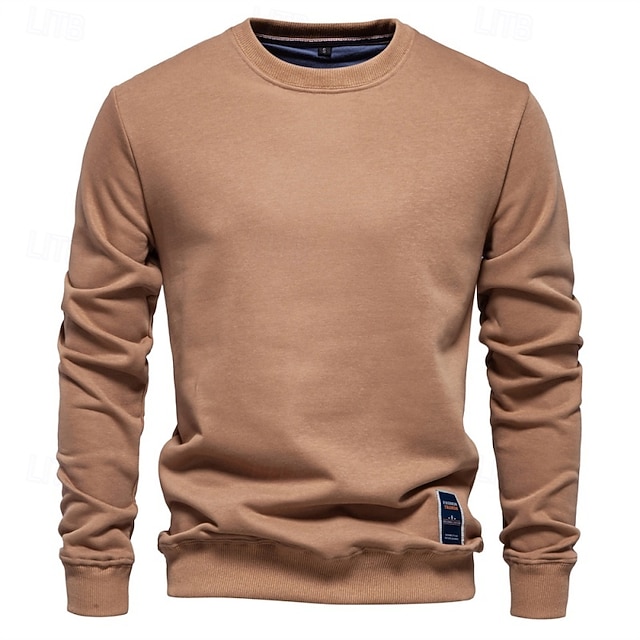  Homens Moletom Moletom com capuz Estacionar Preto Verde Tropa Azul Marinha Laranja Cáqui Gola Redonda Tecido Desportos e Ar livre Casual Diário Roupa de rua Legal Roupa de Esporte Primavera & Outono