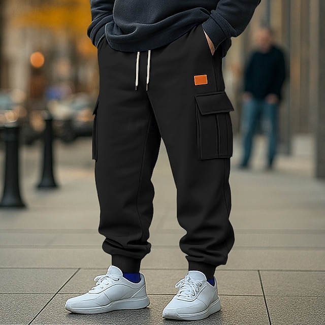  Ανδρικά Αθλητικές Φόρμες Παντελόνι Fleece Τζόγκκερ Παντελόνια Φορτ παντελόνι Cargo Κορδόνι Ελαστική μέση Πολλαπλή τσέπη Σκέτο Ύγρανση Αναπνέει Πλήρες μήκος ΕΞΩΤΕΡΙΚΟΥ ΧΩΡΟΥ Causal Καθημερινά