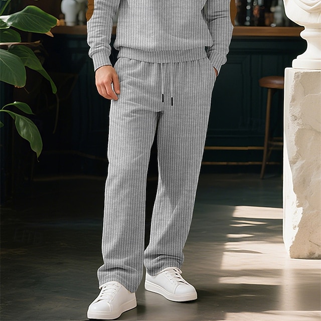  Per uomo Pantaloni da tuta Pantaloni Pantaloni della tuta a gamba dritta Coulisse Tasca Elastico in vita Semplice Comodità Sport all'Aperto Quotidiano Moda Casual Nero Verde Micro-elastico