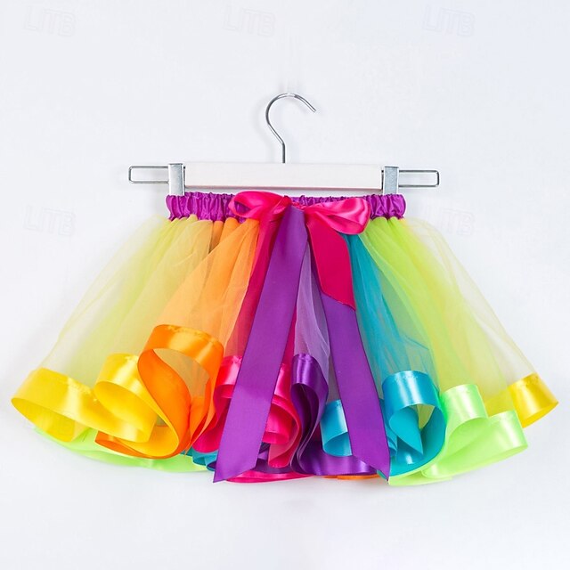 Kids Girls' Halloween Skirt Color Block Cute Patchwork Outdoor 4-12 Years Winter Purple4