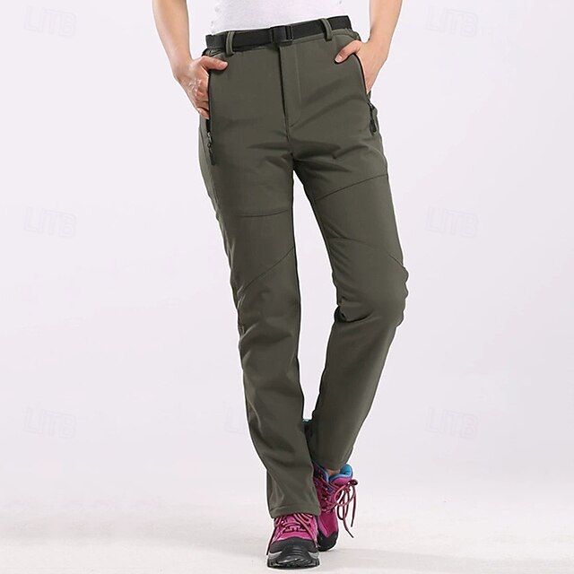  Femmes Slacks Pantalon Parachute Mode Occasionnel Longueur complète Naturel Uni Avec Poches Boucle Chaleur Thermique Coupe-vent Confortable Rue Fête Tenue quotidienne Gris Rose Claire Vert Automne