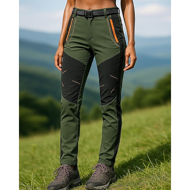  Dames Wandelbroek Waterdichte broek Softshell broek Lapwerk Zomer Buiten Normale pasvorm waterdicht Winddicht Kleding Onderlichaam Zak Zwart Leger Groen Spandex Kamperen&Wandelen Hardlopen S M L XL