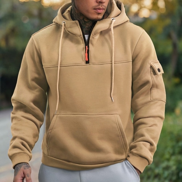  Per uomo Felpa con cappuccio Felpa con cappuccio a zip intera Felpa con cappuccio in pile Felpa con cappuccio tattica Nero Blu marino Cachi Grigio chiaro Grigio scuro Con Cappuccio Semplice Cerniera