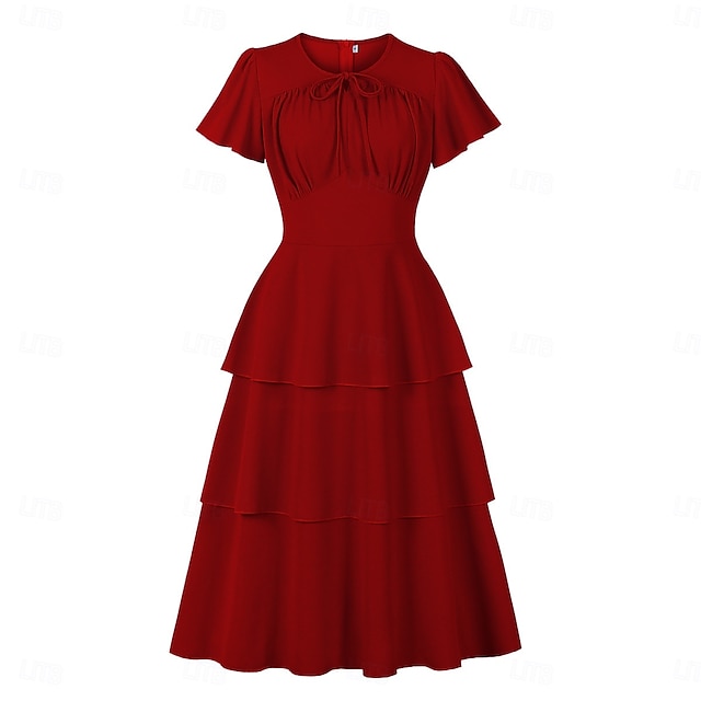  Szüret 1950-es Ruhák Fit and Flare Jelmez Női Karácsony Farsang Valentin nap Parti Hétköznapi Felnőttek Ruha Tavaszi nyár
