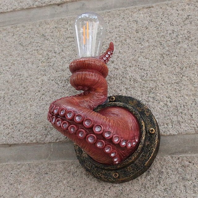 Lámpara de pared colgante retro, lámpara de tentáculo de pulpo retro, monstruos con bombillas, portalámparas de pared con forma de tentáculo de pulpo para decoración del hogar