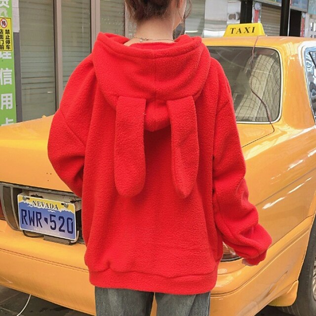 Women's Hooded Pullover Sweatshirt Sherpa Sweatshirt Long Sleeve Top Athleisure Solid Colored Warm Casual Cycling Running Sportswear Activewear Black Red Gray4