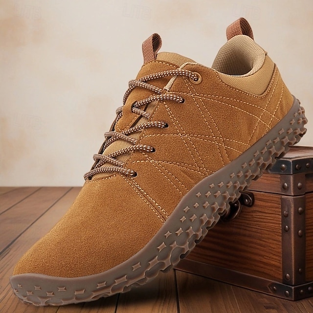  Baskets décontractées marron pour homme avec semelle antidérapante – Chaussures de sport d'extérieur confortables pour la marche, la randonnée et le quotidien